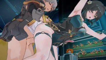 Ruan Mei pone los ojos en blanco de placer